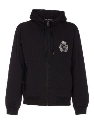 DOLCE & GABBANA: Sweatshirts & Sweaters - Araldico Patch Zip Hoodie