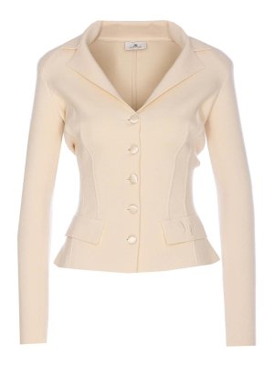 ELISABETTA FRANCHI: cardigan - Cardigan a maglia di latte
