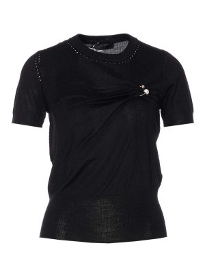 Liu Jo: Suéteres con cuello pico - Suéter Cuello Redondo - Negro