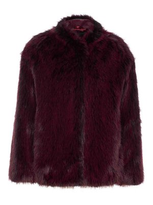 PATRIZIA PEPE: Fur & Shearling Coats - Bordeaux Fuax Fur Coat