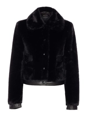 PATRIZIA PEPE: Fur & Shearling Coats - Faux Fur Cropped Jacket
