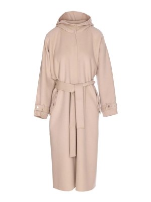 Pinko: short coats - Beige Cartoccio Coat Frontal Buttons Closure