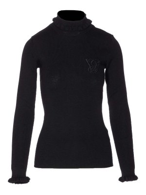 VALENTINO GARAVANI: crew necks - Black Logo Sweater