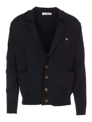 VIVIENNE WESTWOOD: cardigans - Black Samuel Cardigan Buttons Closure