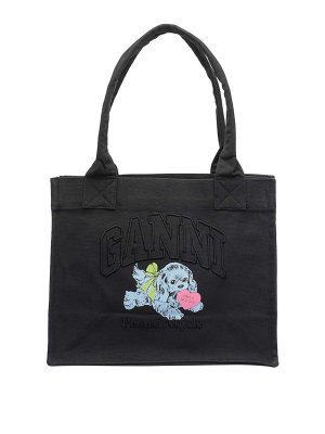 GANNI: totes bags - Large Puppy Tote Bag