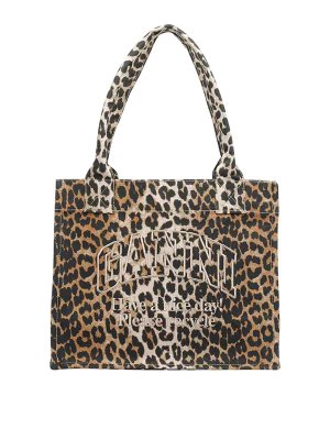 GANNI: totes bags - Large Leopard Tote Bag
