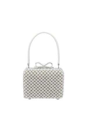 Self Portrait: totes bags - Micro Pearl Embellished Handbag