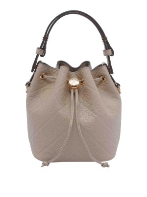 TORY BURCH: Bucket bags - Mini T Monogram Pebble Bucket Bag