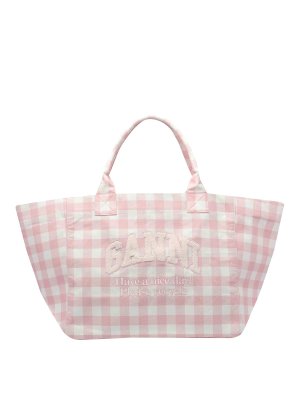 GANNI: Sacs à main - Sac Cabas - Rose