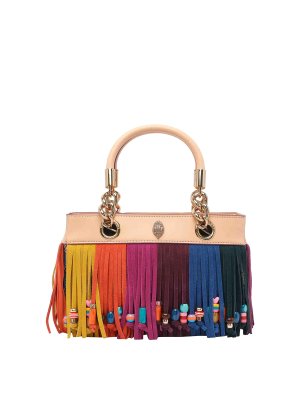 KURT GEIGER: totes bags - Square Kensington Fringe Handbag