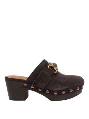 KURT GEIGER: sandals - Dark Brown Casual Mansion Clogs