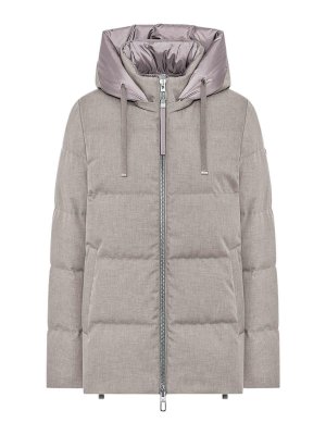 DUNO: Lange Daunenmäntel - Daunenmantel - Beige