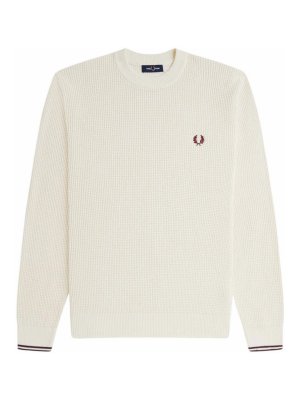 FRED PERRY: Escotes barcos - Suéter Con Escote Barco - Beis
