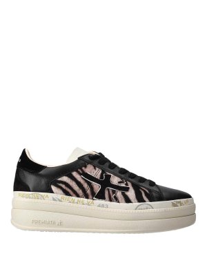 PREMIATA: trainers - Sneakers Black/Animalier Zebra