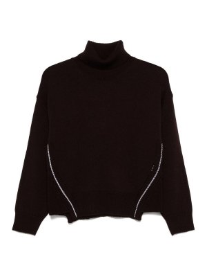 ALPHA STUDIO: Col roulé & Col polo - Pull Col Roulé - Marron