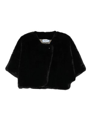 BLUGIRL: Fourrure - Manteau En Fourrure - Noir