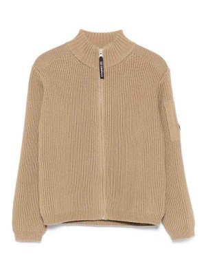 C.P. COMPANY: cardigans - Knitted Cardigan With Applique