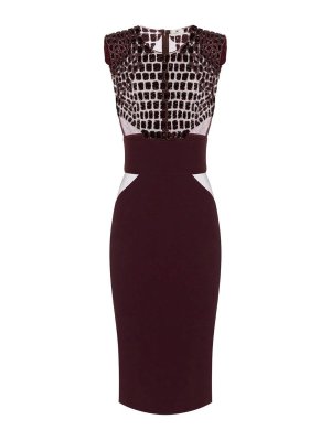 ELISABETTA FRANCHI: ニーレングスドレス - 膝丈ドレス - ダークレッド