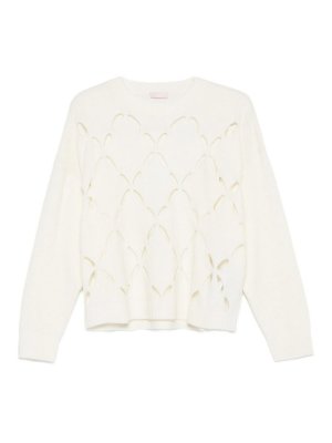 Liu Jo: Suéteres con cuello pico - Suéter Cuello Redondo - Blanco