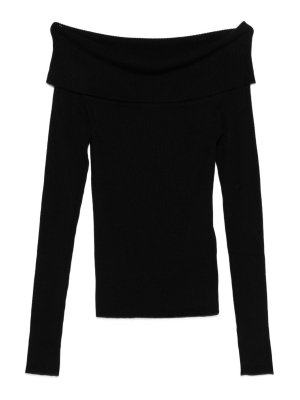 Liu Jo: Strickpullover mit Rundhalsausschnitt - Rundhalspullover - Schwarz