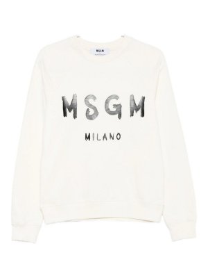 m.s.g.m.: maglia collo rotondo - Spaccatura in giuttona bianca di cotone