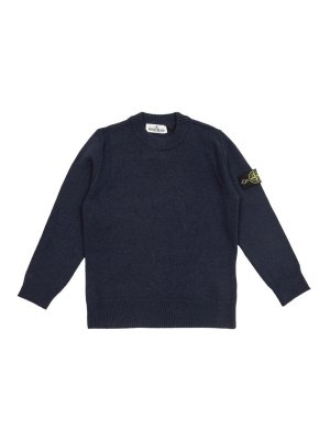 STONE ISLAND: Suéteres con cuello pico - Suéter Cuello Redondo - Azul