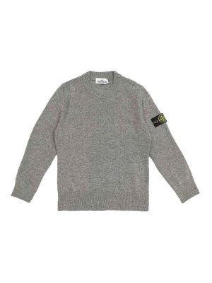 STONE ISLAND: Suéteres con cuello pico - Suéter Cuello Redondo - Gris