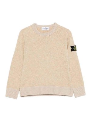STONE ISLAND: Suéteres con cuello pico - Suéter Cuello Redondo - Beis