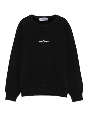 STONE ISLAND: Suéteres con cuello pico - Suéter Cuello Redondo - Negro