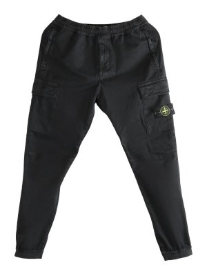 STONE ISLAND: pantaloni casual - Pantaloni cargo con patch logo