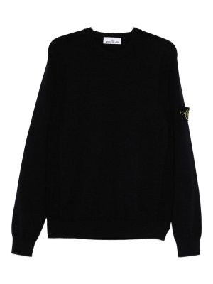 STONE ISLAND: crew necks - Crew Neck Sweater With Logo Patch
