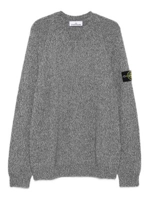 STONE ISLAND: Suéteres con cuello pico - Suéter Cuello Redondo - Gris