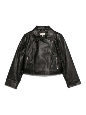 TWINSET: casual jackets - Black Faux Leather Jacket