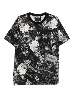 VERSACE JEANS: t-shirt - Maglietta con stampa barocca