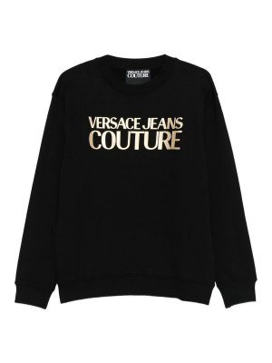 VERSACE JEANS: Sweatshirts & Sweaters - Black Cotton Sweatshirt