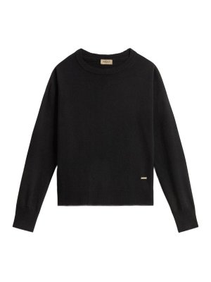 WOOLRICH: Strickpullover mit Rundhalsausschnitt - Rundhalspullover - Schwarz