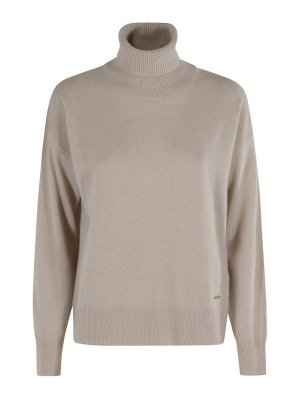 WOOLRICH: Strickpullover mit Rundhalsausschnitt - Rundhalspullover - Beige