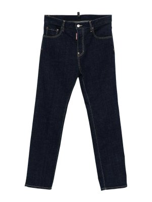 DSQUARED2: bootcut jeans - Navy Blue Straight Jeans