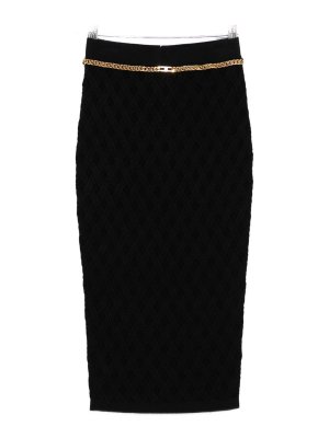 ELISABETTA FRANCHI: Jupes midi et au genou - Jupe Midi - Noir