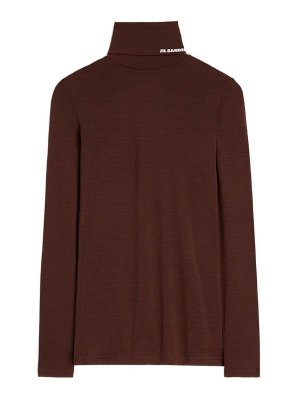 JIL SANDER: t-shirt - T-shirt a collo alto con logo