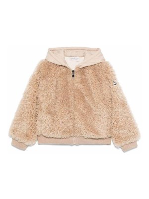 MONCLER: Sweatshirts & Sweaters - Beige Teddy Sweatshirt