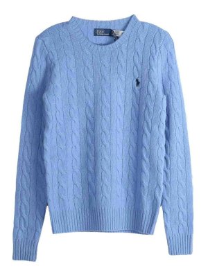 POLO RALPH LAUREN: Strickpullover mit Rundhalsausschnitt - Rundhalspullover - Blau