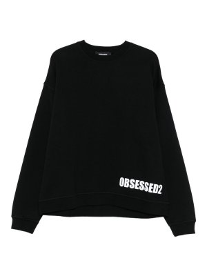 DSQUARED2: Suéteres con cuello pico - Suéter Cuello Redondo - Negro