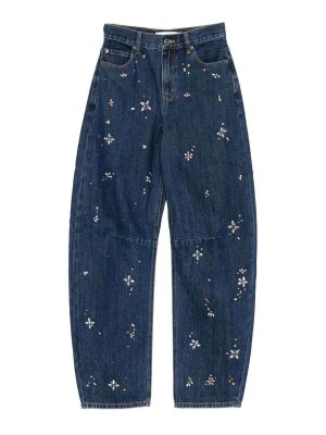 Self Portrait: Jeans évasés - Jean Bootcut - Bleu