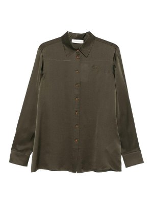 ZIMMERMANN: shirts - Moss Green Silk Shirt