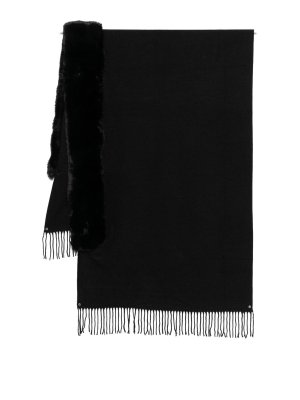 BLUGIRL: sciarpe e foulard - Stole a maglia con collare in finta pelliccia