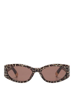 JACQUEMUS: Lunettes de soleil - Les Lunettes Ovalo - Marron