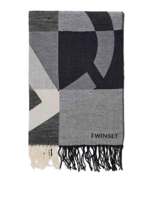 TWINSET: Bufandas y pañuelos - Bufanda - Gris