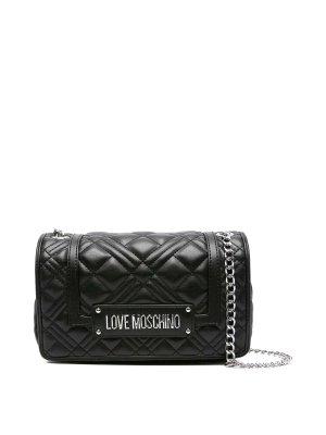 LOVE MOSCHINO: クロスボディバッグ - クロスボディバッグ - 銀