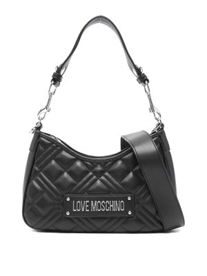 LOVE MOSCHINO: クロスボディバッグ - クロスボディバッグ - 銀
